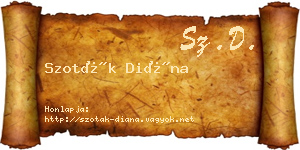 Szoták Diána névjegykártya