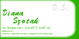 diana szotak business card